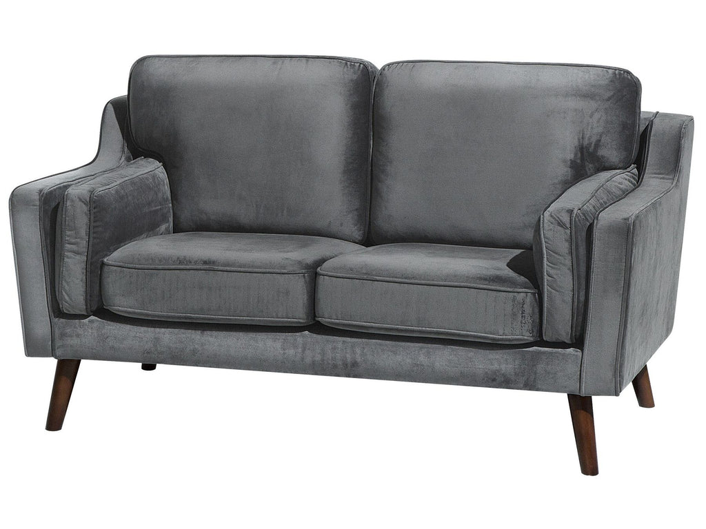 2 Seater Velvet Sofa Grey LOKKA