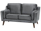 2 Seater Velvet Sofa Grey LOKKA