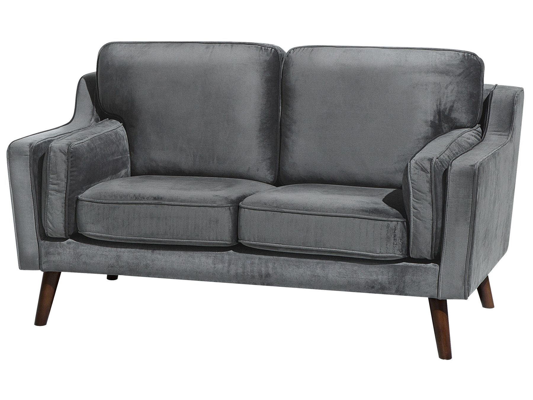 2 Seater Velvet Sofa Grey LOKKA