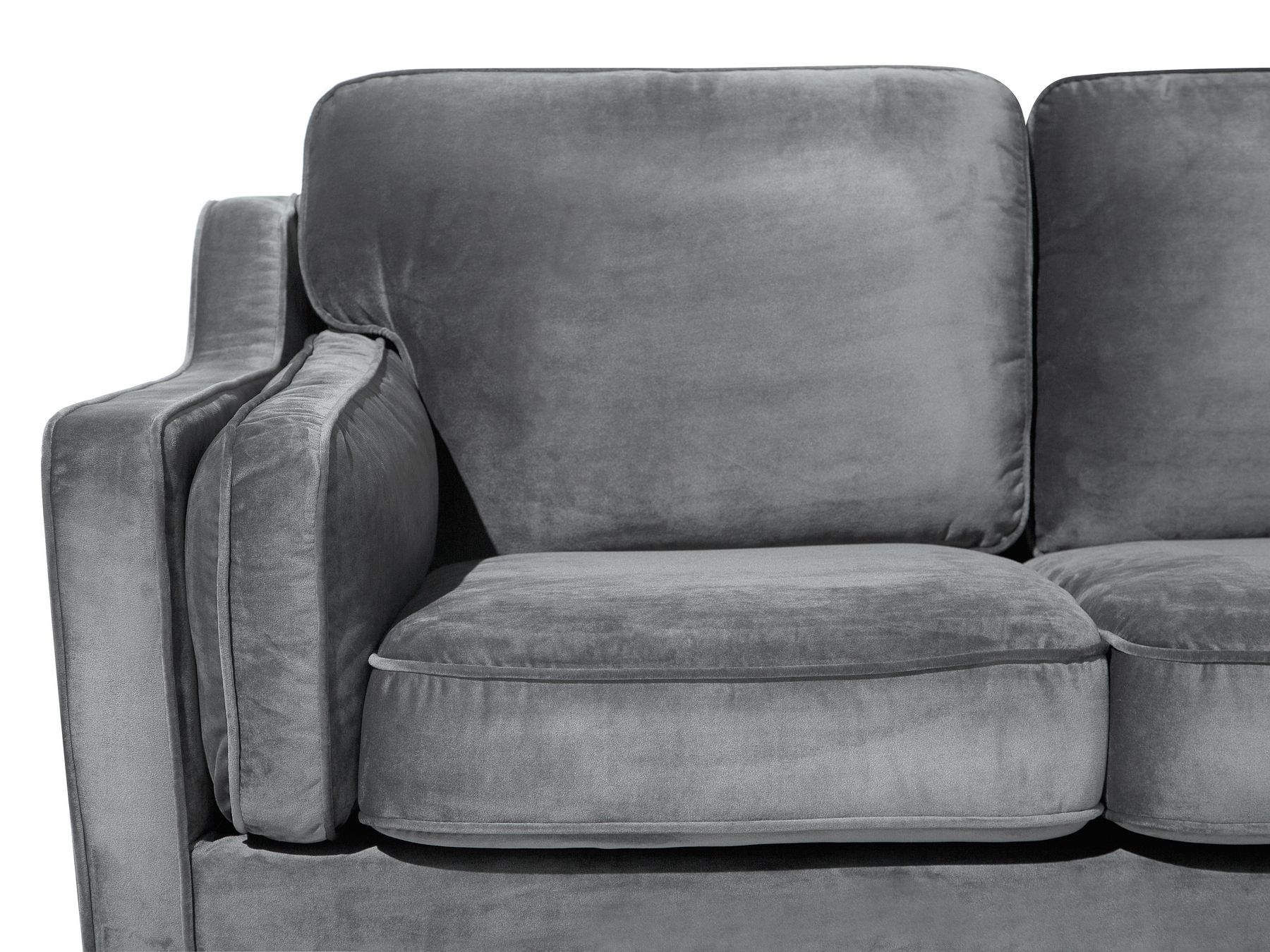2 Seater Velvet Sofa Grey LOKKA