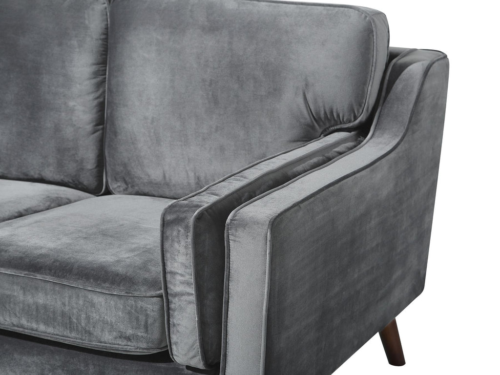 2 Seater Velvet Sofa Grey LOKKA