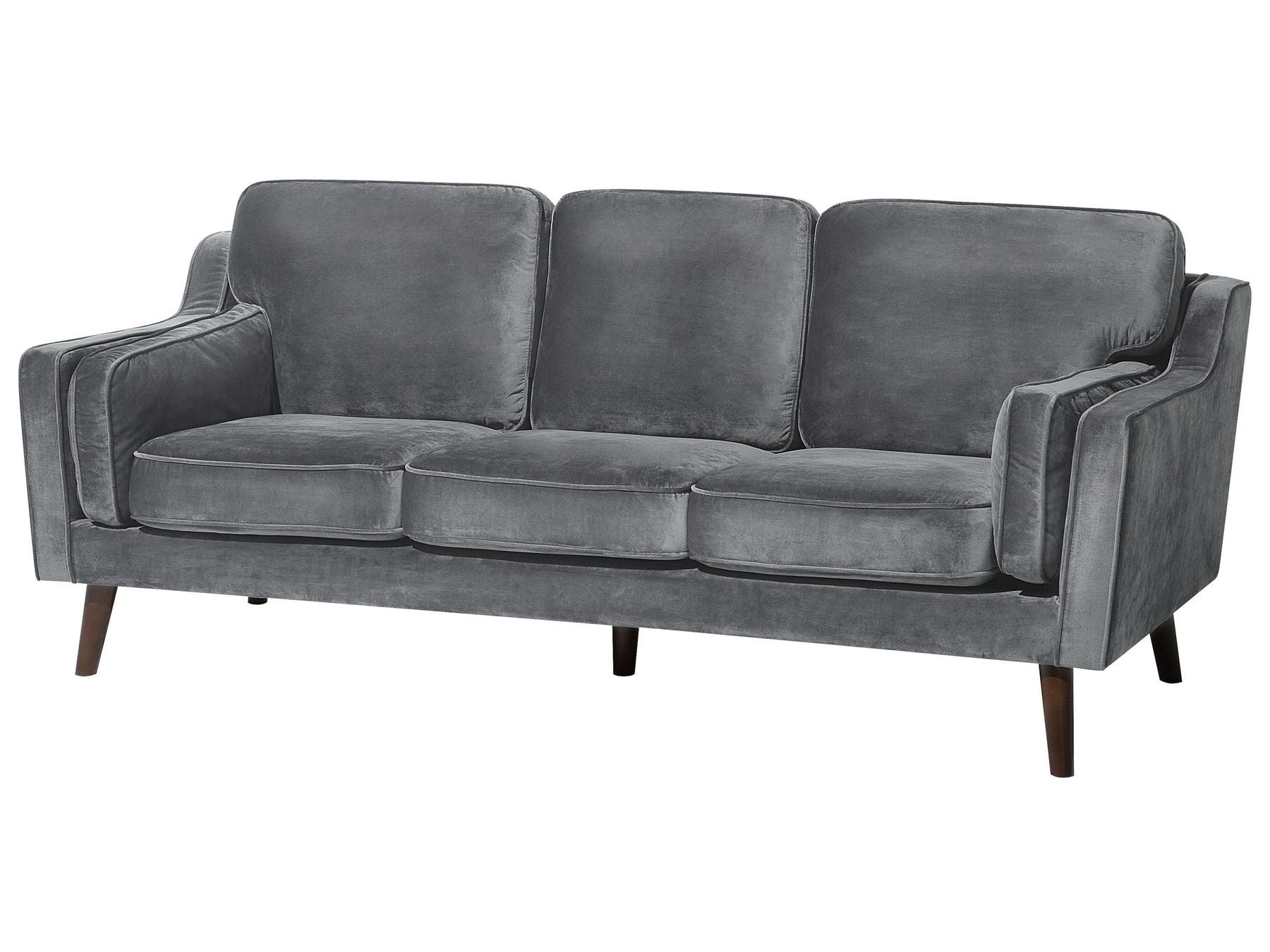 3 Seater Velvet Sofa Grey LOKKA