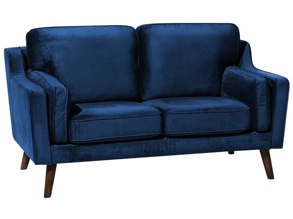 2 Seater Velvet Sofa Navy Blue LOKKA