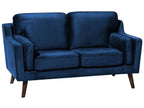 2 Seater Velvet Sofa Navy Blue LOKKA