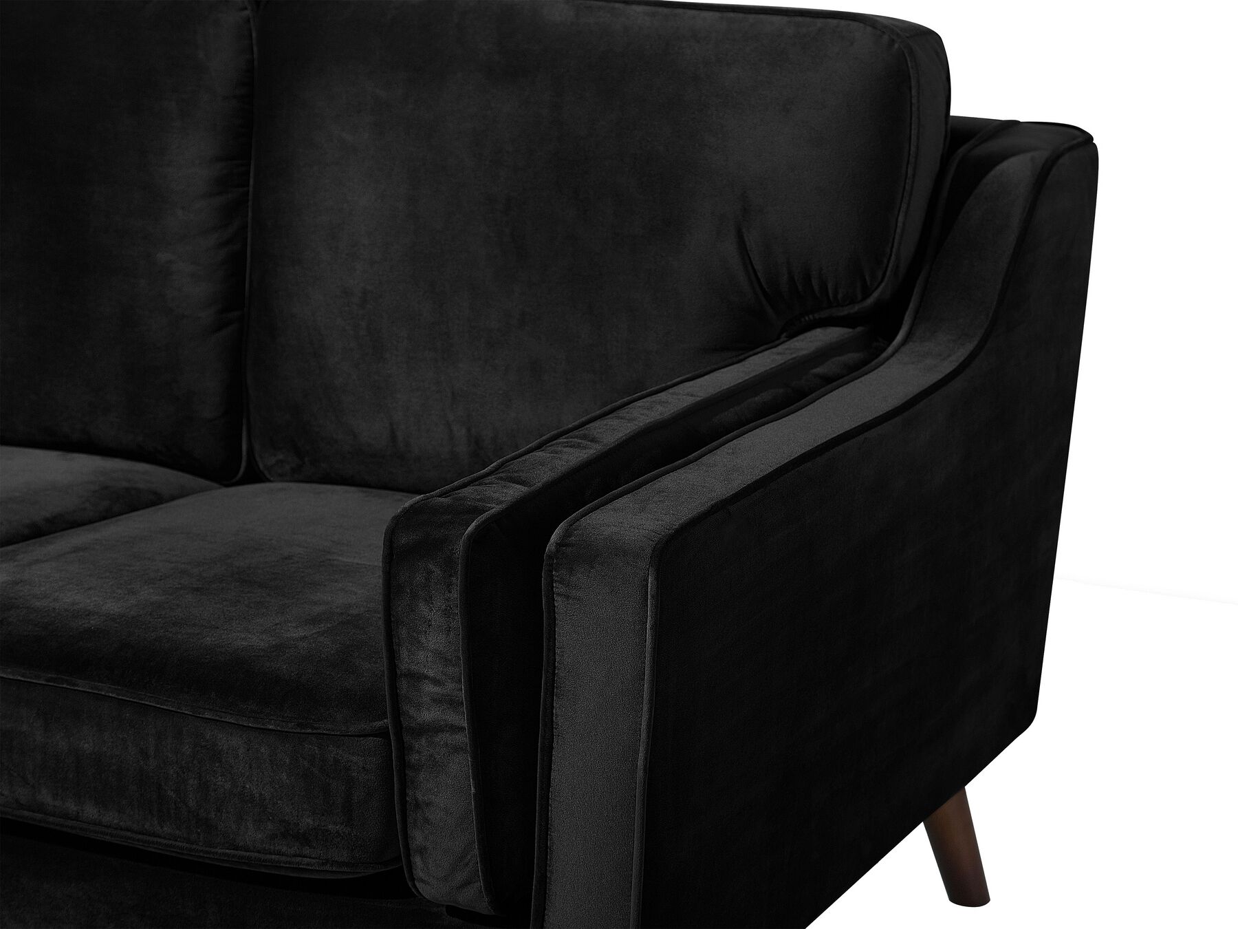 2 Seater Velvet Sofa Black LOKKA