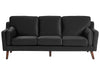 3 Seater Velvet Sofa Black
