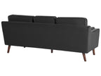 3 Seater Velvet Sofa Black LOKKA