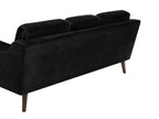 3 Seater Velvet Sofa Black LOKKA