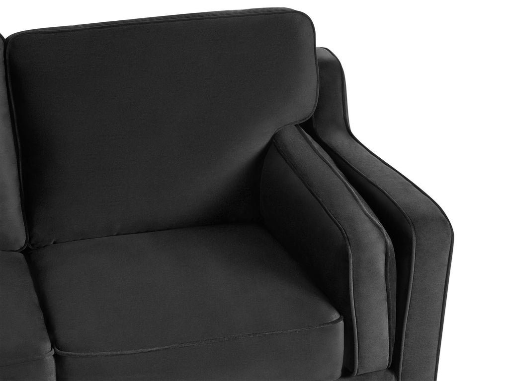 3 Seater Velvet Sofa Black LOKKA