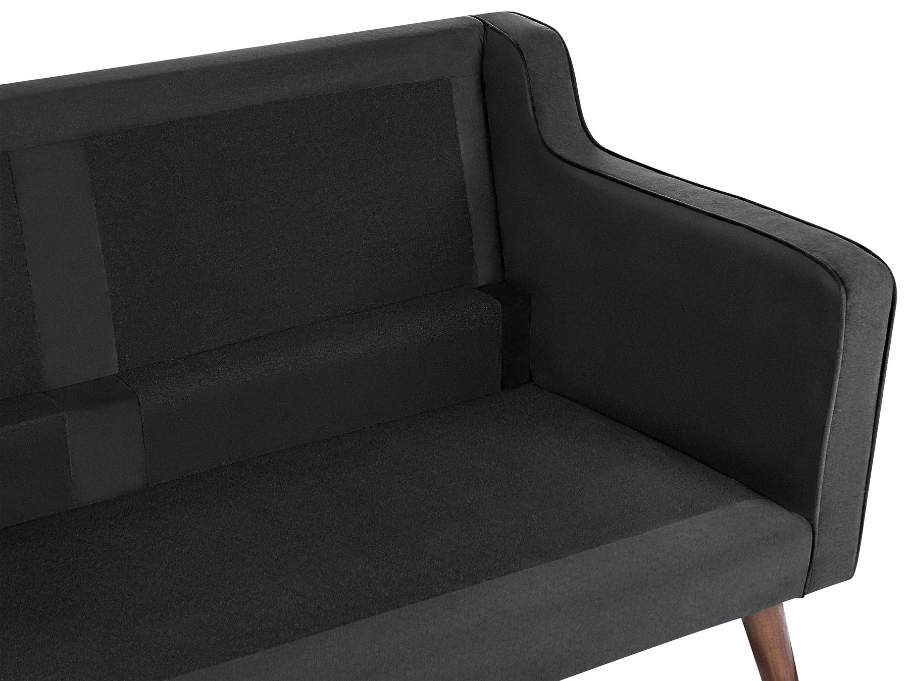 3 Seater Velvet Sofa Black LOKKA