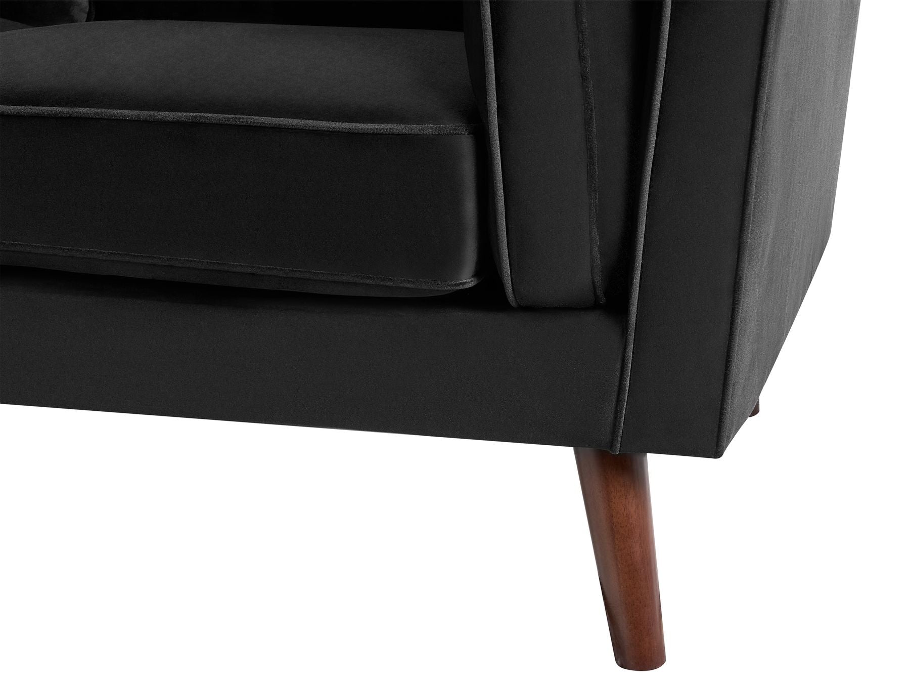 3 Seater Velvet Sofa Black LOKKA