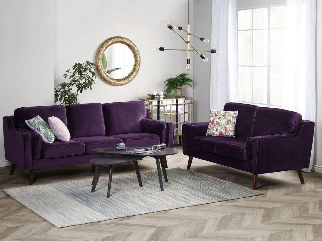 3 Seater Velvet Sofa Purple LOKKA