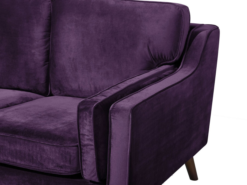 3 Seater Velvet Sofa Purple LOKKA