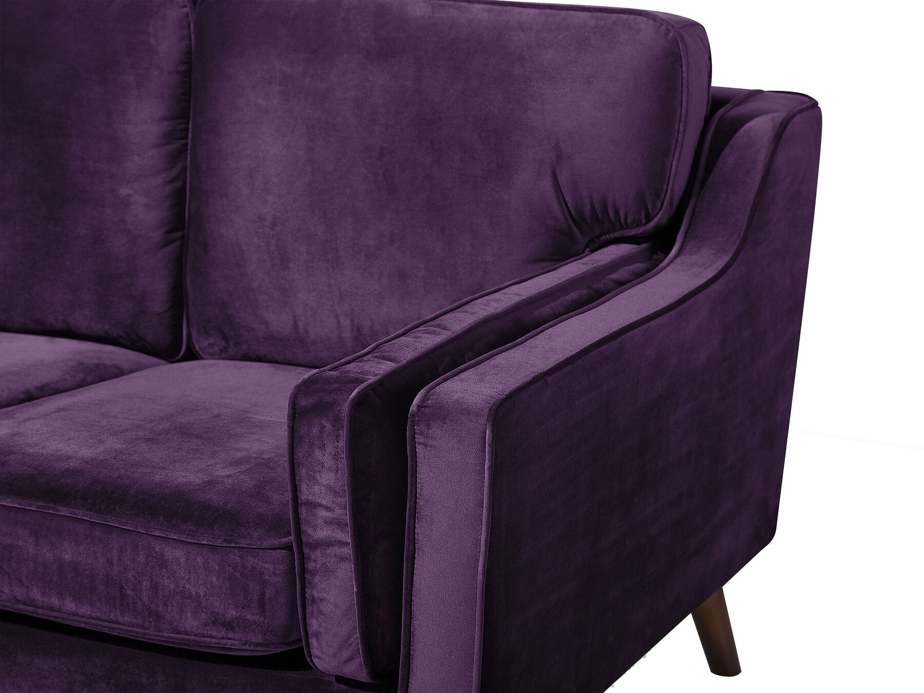 3 Seater Velvet Sofa Purple LOKKA