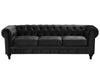 3 Seater Velvet Fabric Sofa Black