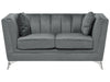 2 Seater Velvet Fabric Sofa Grey
