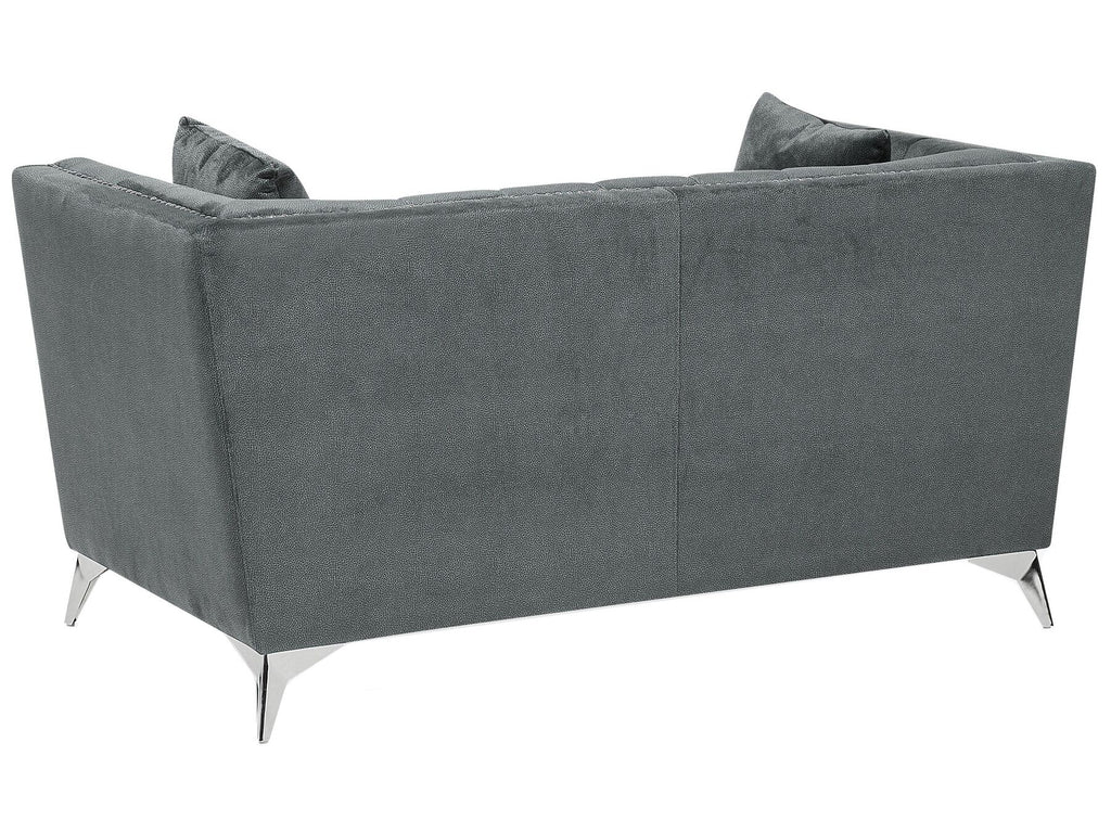 2 Seater Velvet Fabric Sofa Grey GAULA