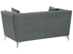 2 Seater Velvet Fabric Sofa Grey GAULA