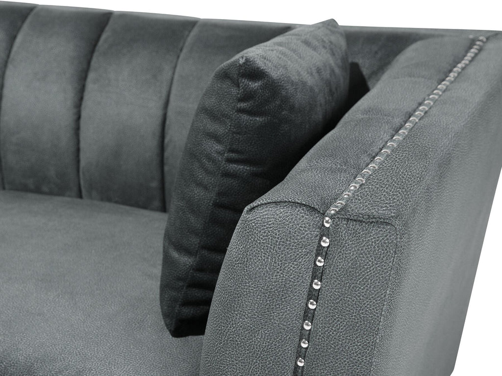 2 Seater Velvet Fabric Sofa Grey GAULA