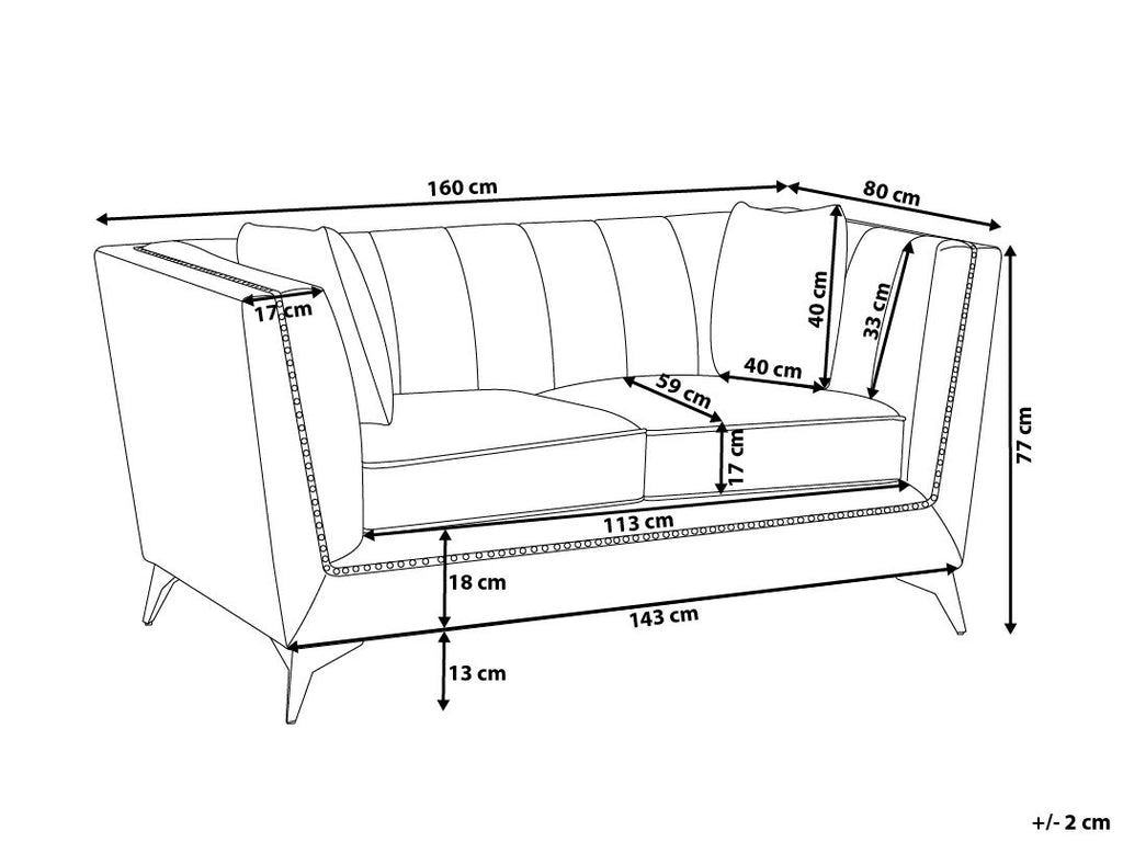 Sofa GAULA Velvet Teal 2 Seater