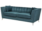 3 Seater Velvet Fabric Sofa Teal GAULA