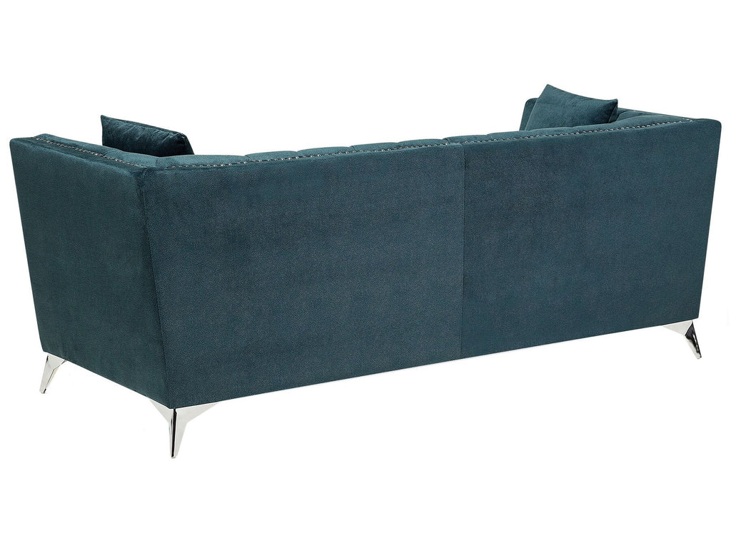 3 Seater Velvet Fabric Sofa Teal GAULA