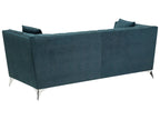 3 Seater Velvet Fabric Sofa Teal GAULA
