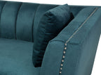 3 Seater Velvet Fabric Sofa Teal GAULA