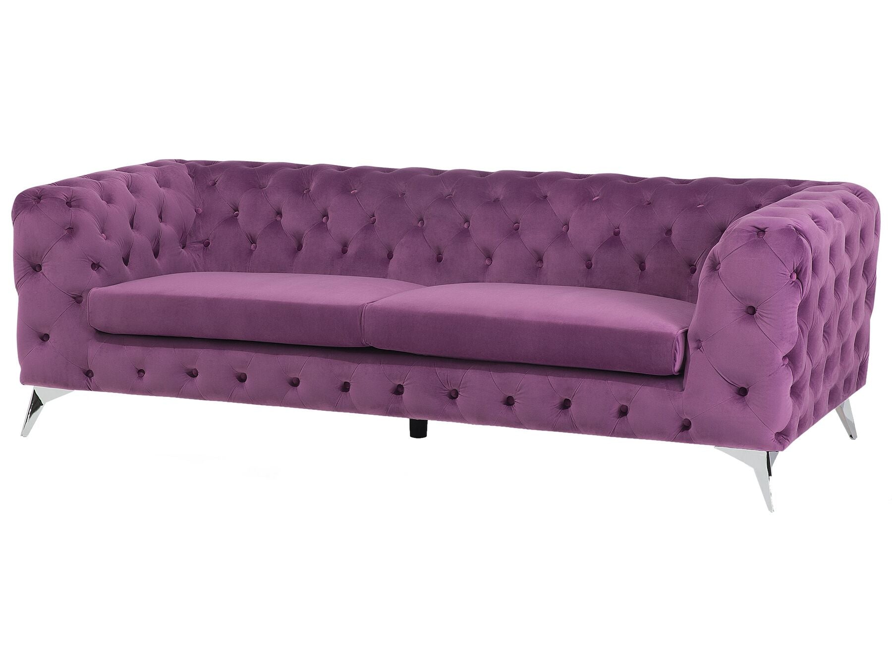 3 Seater Velvet Fabric Sofa Purple SOTRA