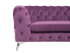 3 Seater Velvet Fabric Sofa Purple SOTRA