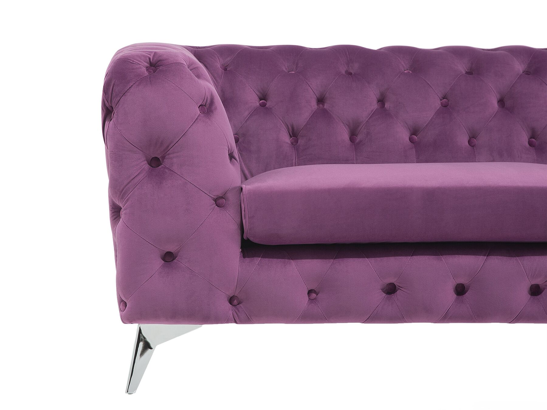3 Seater Velvet Fabric Sofa Purple SOTRA