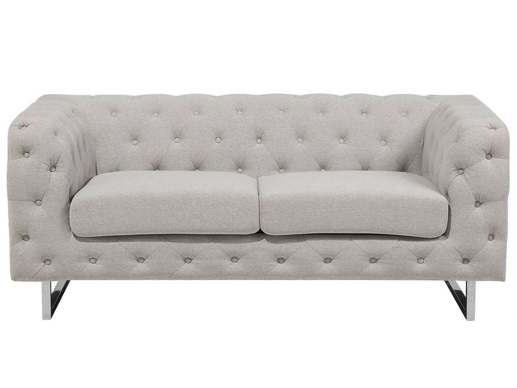 2 Seater Fabric Sofa Beige VISSLAND