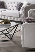 2 Seater Fabric Sofa Beige VISSLAND