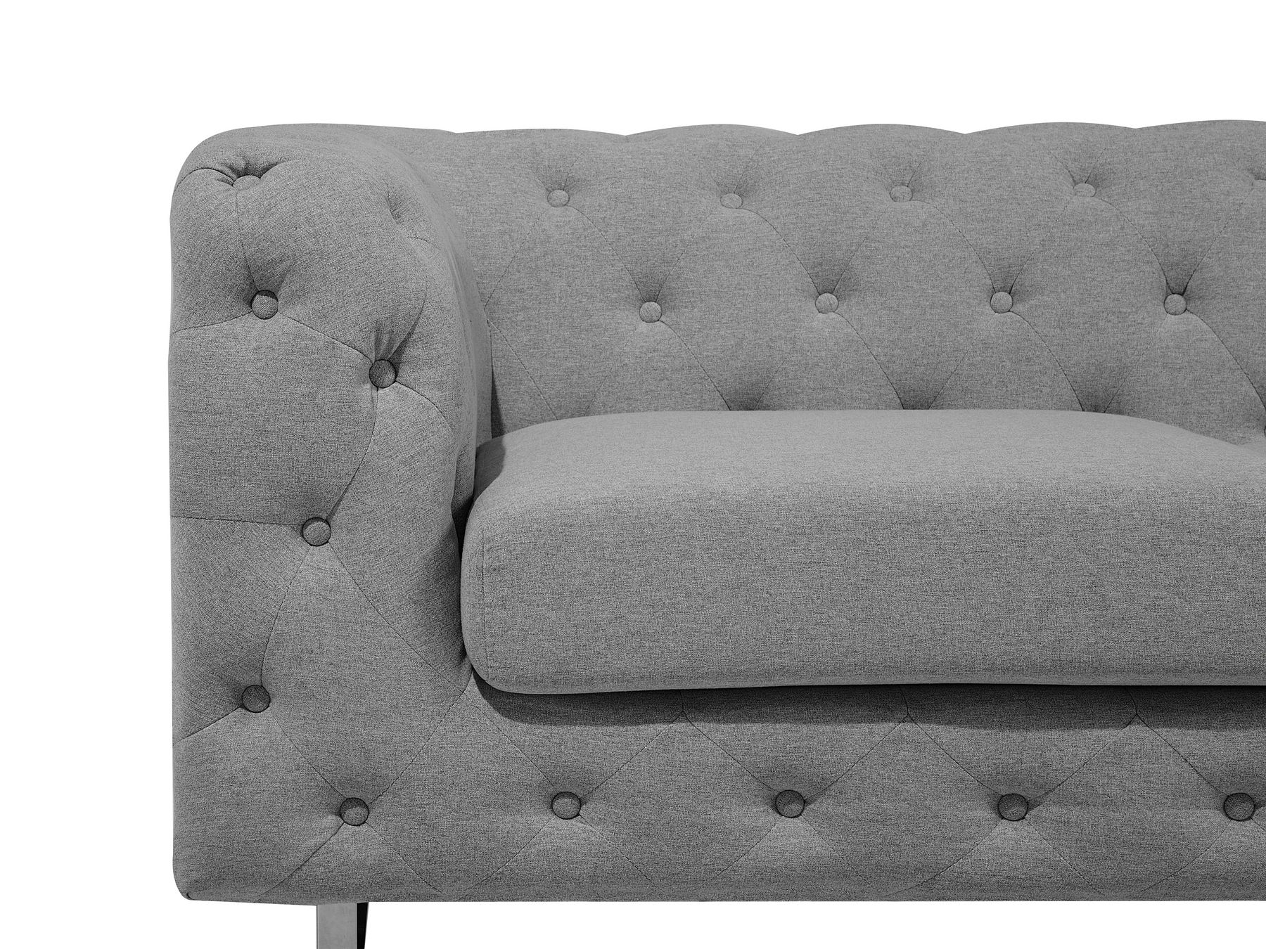 3 Seater Fabric Sofa Grey VISSLAND