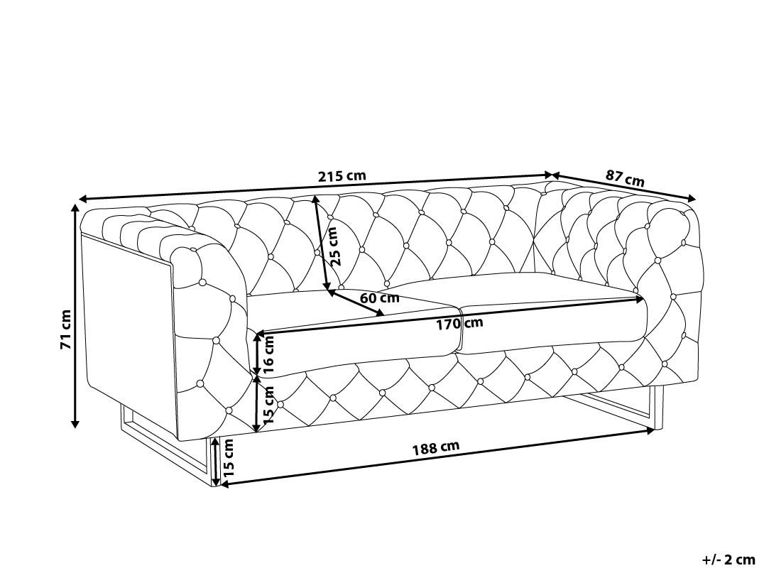 3 Seater Fabric Sofa Grey VISSLAND