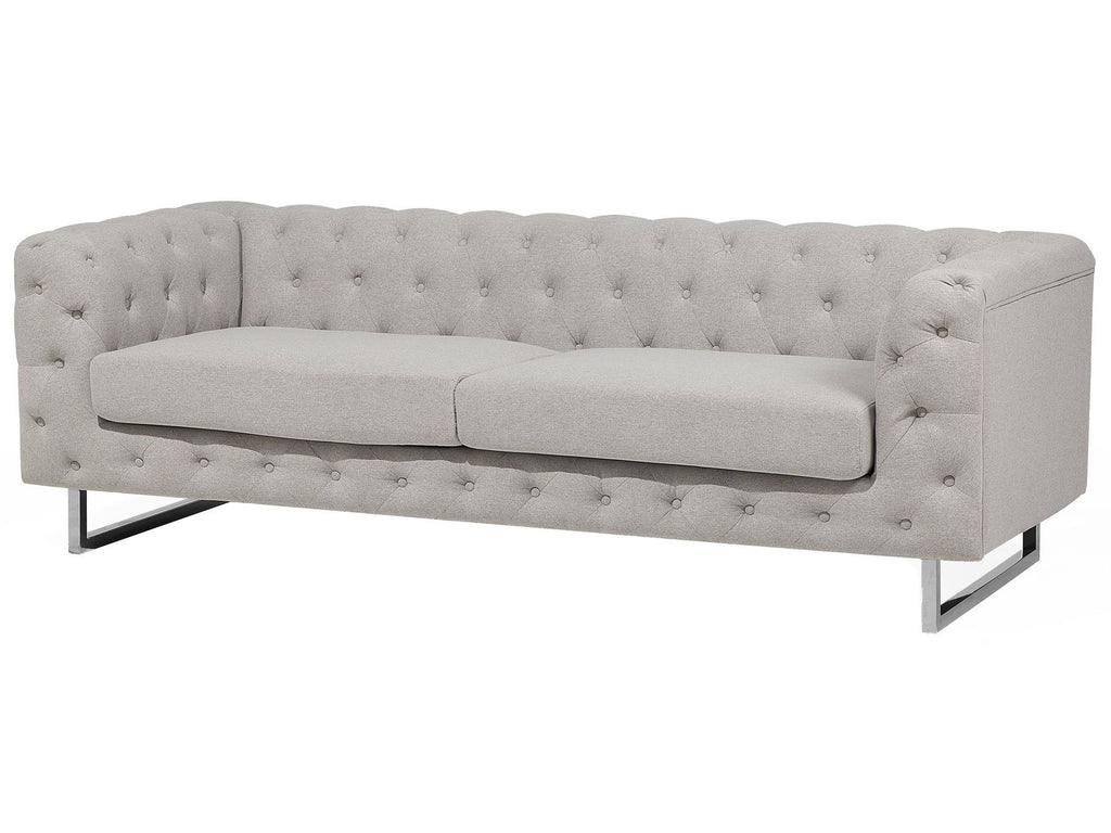 3 Seater Fabric Sofa Beige VISSLAND