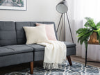 Sofa Bed RONNE Fabric Dark Grey 3 Seater