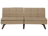 Sofa Bed Fabric Light Brown 3 Seater