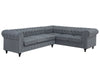 Corner Sofa Fabric Grey 6 Seater Left Hand