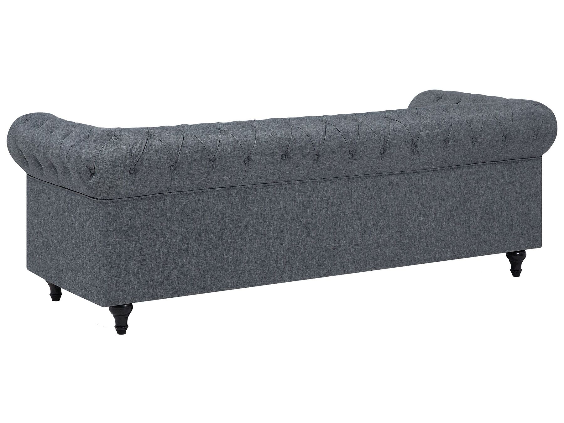 Corner Sofa CHESTERFIELD Fabric Grey 6 Seater Left Hand