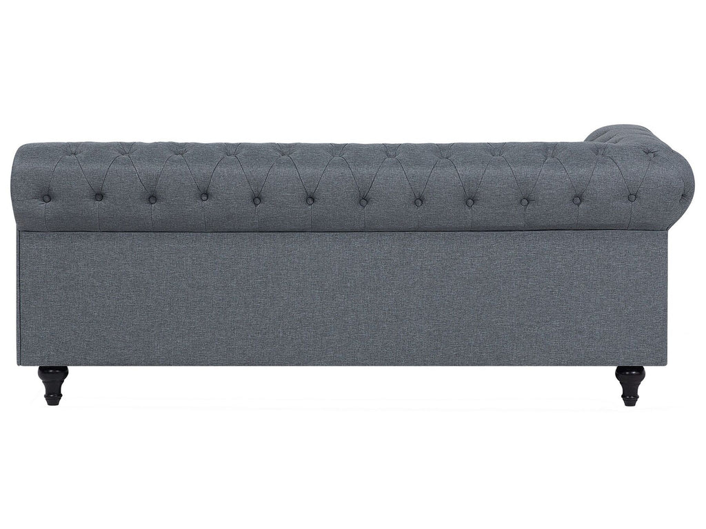 Corner Sofa CHESTERFIELD Fabric Grey 6 Seater Left Hand