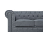 Corner Sofa CHESTERFIELD Fabric Grey 6 Seater Left Hand