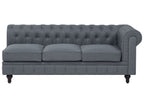 Corner Sofa CHESTERFIELD Fabric Grey 6 Seater Right Hand