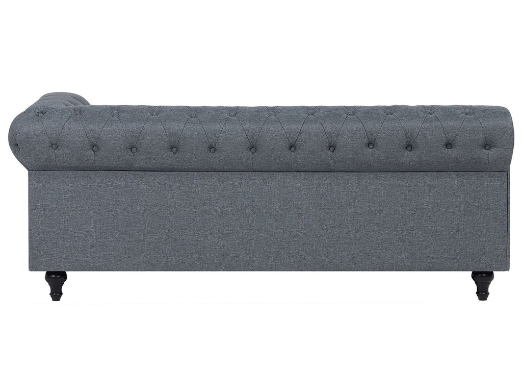 Corner Sofa CHESTERFIELD Fabric Grey 6 Seater Right Hand