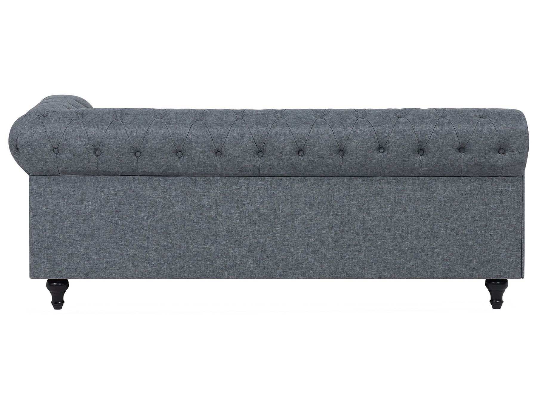 Corner Sofa CHESTERFIELD Fabric Grey 6 Seater Right Hand