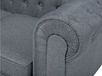 Corner Sofa CHESTERFIELD Fabric Grey 6 Seater Right Hand