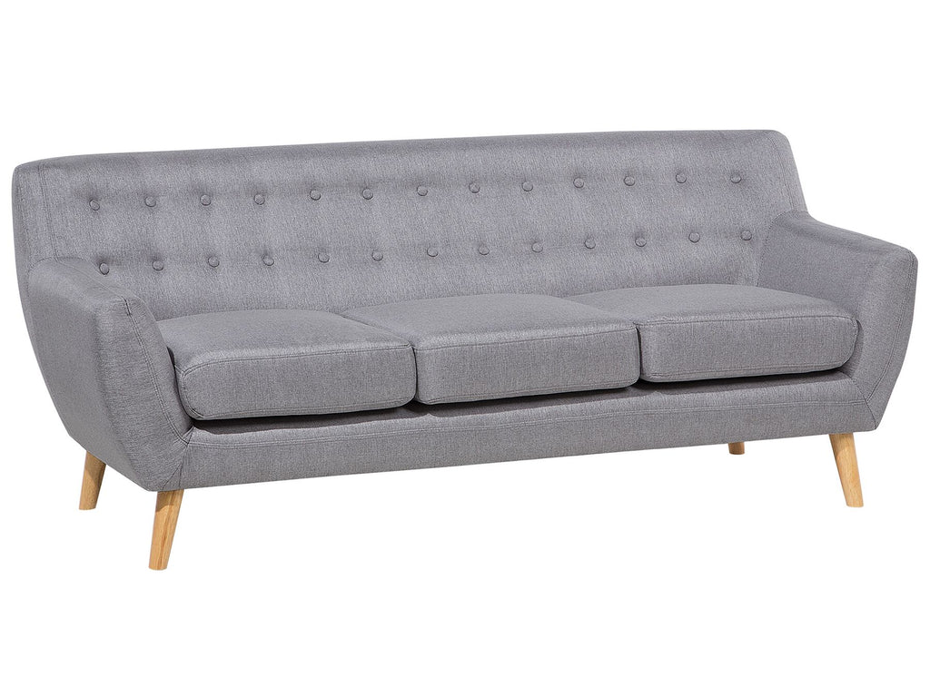 3 Seater Fabric Sofa Grey MOTALA