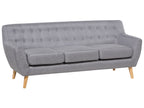 3 Seater Fabric Sofa Grey MOTALA