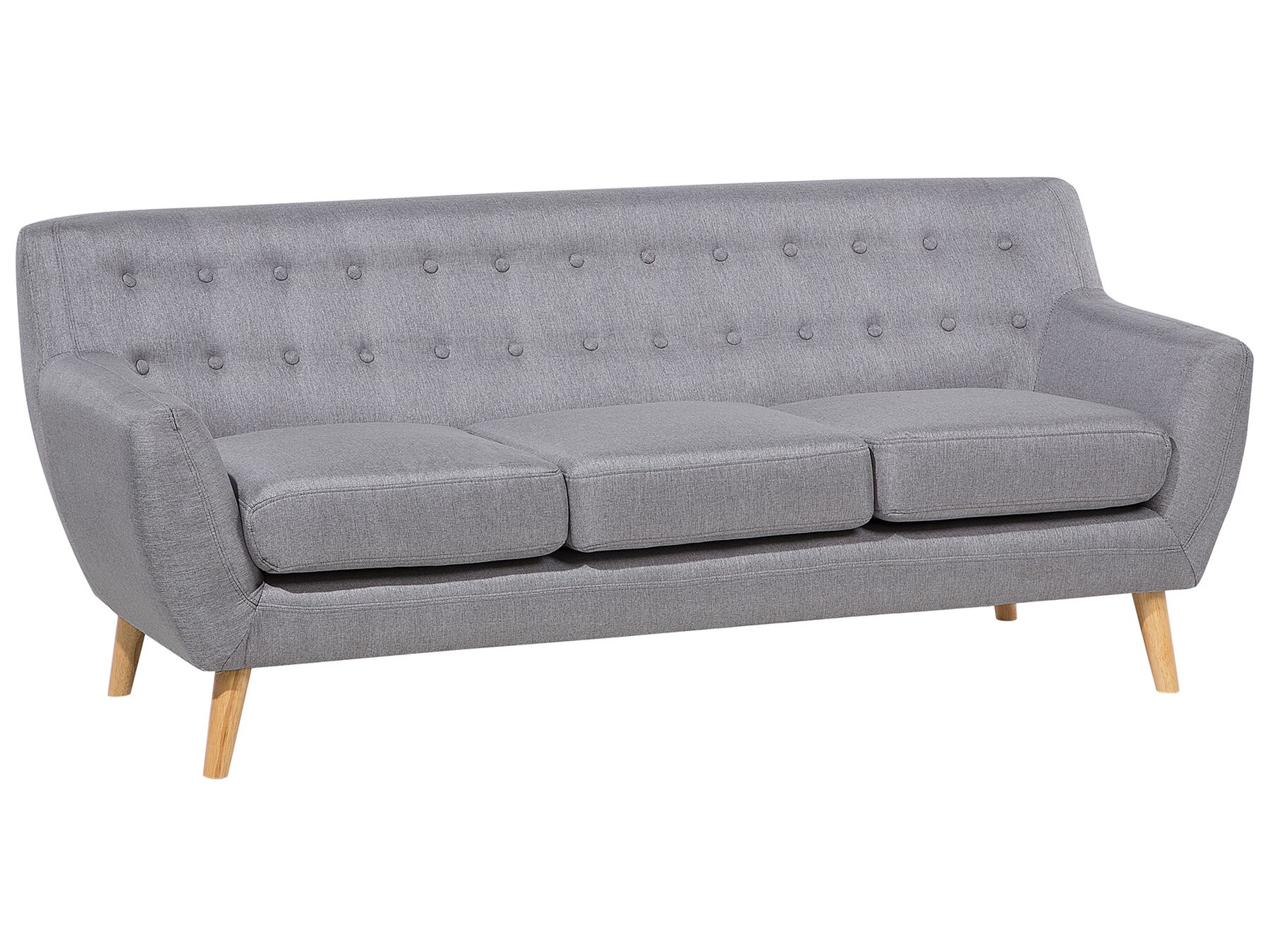 3 Seater Fabric Sofa Grey MOTALA