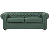 3 Seater Sofa Faux Leather Green